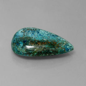 20.31 ct Multicolor Chrysocolla Stone, Natural Chrysocolla in Pear Cabochon Shape for Sale