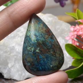 41.4ct Pear Cabochon Multicolor Chrysocolla Gem for sale 41.4ct Pear Cabochon Multicolor Chrysocolla Gem (ID: 323697)