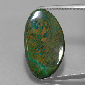 10.63 ct Multicolor Chrysocolla Gemstone, Chrysocolla Gem in Fancy Cabochon Shape for Sale.