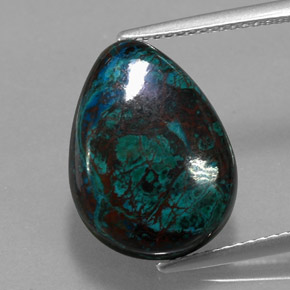 10.71 ct Multicolor Chrysocolla Gemstone, Chrysocolla Gem in Pear Cabochon Shape for Sale.