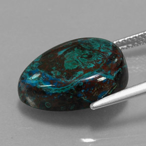 Chrysocolla Gemstone in 16 x 12 mm (calibrated) Size for Sale, Chrysocolla Stone in Multicolor Color