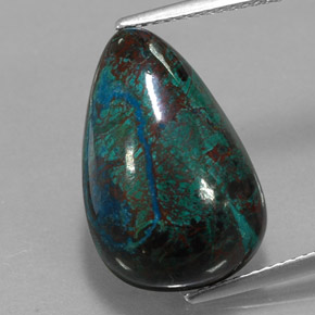 15.48 ct Multicolor Chrysocolla Gemstone, Chrysocolla Gem in Pear Cabochon Shape for Sale.