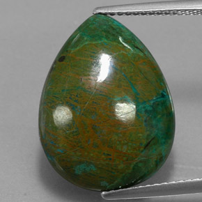 14.38 ct Multicolor Chrysocolla Gemstone, Chrysocolla Gem in Pear Cabochon Shape for Sale.