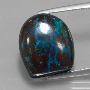 15.63 ct Multicolor Chrysocolla Gemstone, Chrysocolla Gem in Fancy Cabochon Shape for Sale.