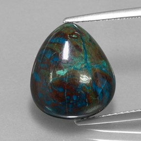 7.15 ct Multicolor Chrysocolla Gemstone, Chrysocolla Gem in Pear Cabochon Shape for Sale.