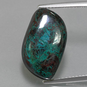 11.95 ct Multicolor Chrysocolla Gemstone, Chrysocolla Gem in Fancy Cabochon Shape for Sale.