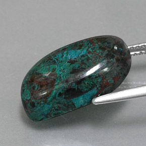 Chrysocolla Gemstone in 17.9 x 10.4 mm Size for Sale, Chrysocolla Stone in Multicolor Color