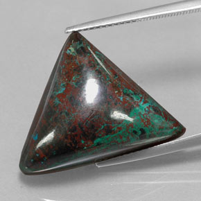 21.93 ct Multicolor Chrysocolla Gemstone, Chrysocolla Gem in Trillion Cabochon Shape for Sale.