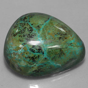 38.43 ct Multicolor Chrysocolla Stone, Natural Chrysocolla in Pear Cabochon Shape for Sale