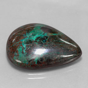 32.52 ct Multicolor Chrysocolla Stone, Natural Chrysocolla in Pear Cabochon Shape for Sale