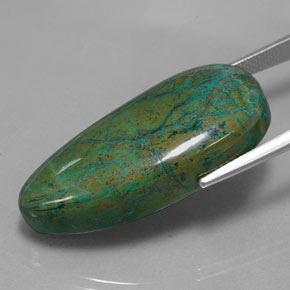 Chrysocolla Gemstone in 32.4 x 14.6 mm Size for Sale, Chrysocolla Stone in Multicolor Color