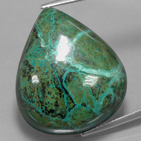 48.65 ct Multicolor Chrysocolla Gemstone, Chrysocolla Gem in Pear Cabochon Shape for Sale.