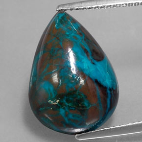 8.85 ct Multicolor Chrysocolla Gemstone, Chrysocolla Gem in Pear Cabochon Shape for Sale.