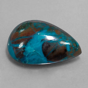 8.85 ct Multicolor Chrysocolla Stone, Natural Chrysocolla in Pear Cabochon Shape for Sale