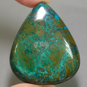 100.55 ct Multicolor Chrysocolla Gemstone, Chrysocolla Gem in Pear Cabochon Shape for Sale.