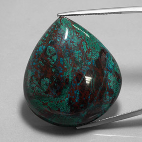 98.92 ct Multicolor Chrysocolla Gemstone, Chrysocolla Gem in Pear Cabochon Shape for Sale.