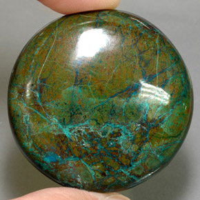 105.45 ct Multicolor Chrysocolla Gemstone, Chrysocolla Gem in Round Cabochon Shape for Sale.