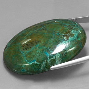Chrysocolla Gemstone in 43.1 x 30.2 mm Size for Sale, Chrysocolla Stone in Multicolor Color