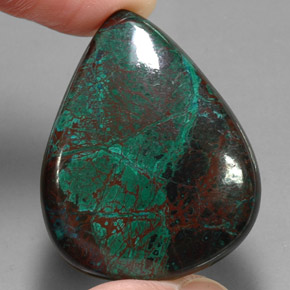 86.82 ct Multicolor Chrysocolla Gemstone, Chrysocolla Gem in Pear Cabochon Shape for Sale.