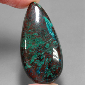 58.53 ct Multicolor Chrysocolla Gemstone, Chrysocolla Gem in Pear Cabochon Shape for Sale.