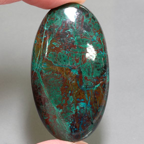 70.08 ct Multicolor Chrysocolla Gemstone, Chrysocolla Gem in Oval Cabochon Shape for Sale.