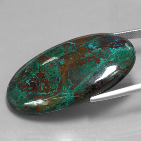Chrysocolla Gemstone in 42.3 x 23.6 mm Size for Sale, Chrysocolla Stone in Multicolor Color
