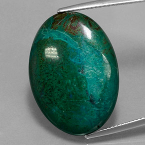 21.74 ct Multicolor Chrysocolla Gemstone, Chrysocolla Gem in Oval Cabochon Shape for Sale.