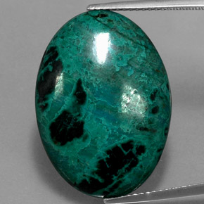 20.62 ct Multicolor Chrysocolla Gemstone, Chrysocolla Gem in Oval Cabochon Shape for Sale.