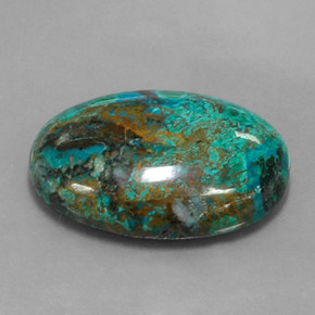 25.31 ct Multicolor Chrysocolla Stone, Natural Chrysocolla in Oval Cabochon Shape for Sale