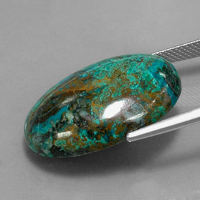 Chrysocolla Gemstone in 25.1 x 18 mm Size for Sale, Chrysocolla Stone in Multicolor Color