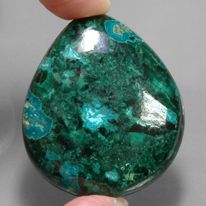 95.08 ct Multicolor Chrysocolla Gemstone, Chrysocolla Gem in Pear Cabochon Shape for Sale.