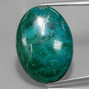 23.20 ct Multicolor Chrysocolla Gemstone, Chrysocolla Gem in Oval Cabochon Shape for Sale.