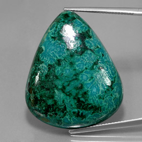64.94 ct Multicolor Chrysocolla Gemstone, Chrysocolla Gem in Pear Cabochon Shape for Sale.