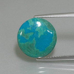 6.98 ct Multicolor Chrysocolla Gemstone, Chrysocolla Gem in Round Cabochon Shape for Sale.