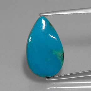 6.88 ct Multicolor Chrysocolla Gemstone, Chrysocolla Gem in Pear Cabochon Shape for Sale.