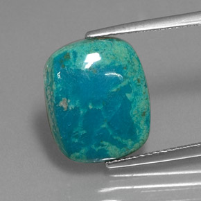 4.45 ct Multicolor Chrysocolla Gemstone, Chrysocolla Gem in Cushion Cabochon Shape for Sale.