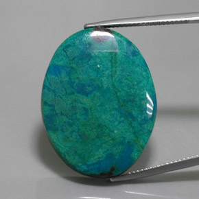 28.92 ct Multicolor Chrysocolla Gemstone, Chrysocolla Gem in Oval Cabochon Shape for Sale.