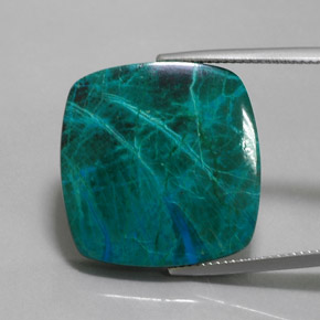31.83 ct Multicolor Chrysocolla Gemstone, Chrysocolla Gem in Cushion Cabochon Shape for Sale.