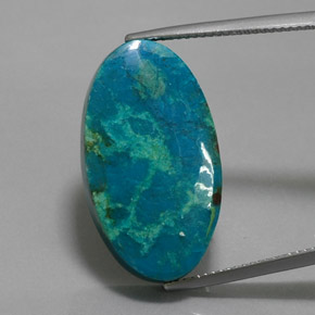 18.59 ct Multicolor Chrysocolla Gemstone, Chrysocolla Gem in Oval Cabochon Shape for Sale.