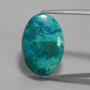 10.54 ct Multicolor Chrysocolla Gemstone, Chrysocolla Gem in Oval Cabochon Shape for Sale.