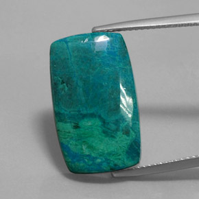 11.40 ct Multicolor Chrysocolla Gemstone, Chrysocolla Gem in Baguette Cabochon Shape for Sale.