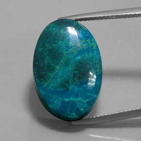 22.20 ct Multicolor Chrysocolla Gemstone, Chrysocolla Gem in Oval Cabochon Shape for Sale.