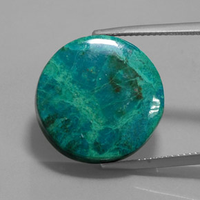 19.76 ct Multicolor Chrysocolla Gemstone, Chrysocolla Gem in Round Cabochon Shape for Sale.
