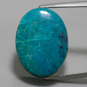 17.53 ct Multicolor Chrysocolla Gemstone, Chrysocolla Gem in Oval Cabochon Shape for Sale.