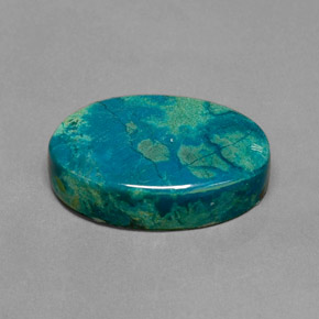 18.28 ct Multicolor Chrysocolla Stone, Natural Chrysocolla in Oval Cabochon Shape for Sale