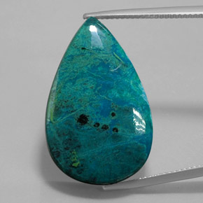 31.71 ct Multicolor Chrysocolla Gemstone, Chrysocolla Gem in Pear Cabochon Shape for Sale.