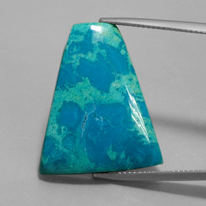 14.94 ct Multicolor Chrysocolla Gemstone, Chrysocolla Gem in Trapezoid Cabochon Shape for Sale.