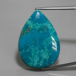 21.26 ct Multicolor Chrysocolla Gemstone, Chrysocolla Gem in Pear Cabochon Shape for Sale.