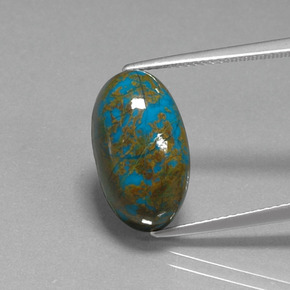 10.67 ct Multicolor Chrysocolla Gemstone, Chrysocolla Gem in Oval Cabochon Shape for Sale.