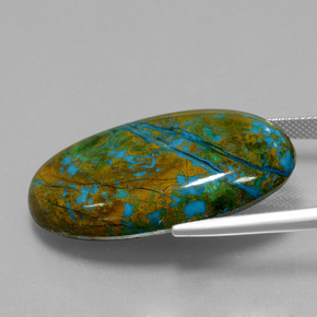 Chrysocolla Gemstone in 35.8 x 21.2 mm Size for Sale, Chrysocolla Stone in Multicolor Color